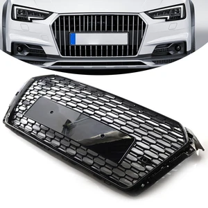 Honeycomb Black Mesh Hex Grille For Audi A4/S4 B9 RS4 Style 2017-2019 US Stock - Picture 1 of 9