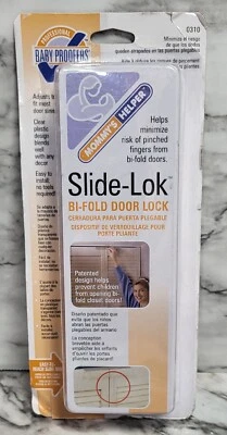 Cerradura deslizante Mommy's Helper. Cerradura de puerta plegable. Nuevo paquete de plástico transparente tiene desgaste Foto 1 de 2