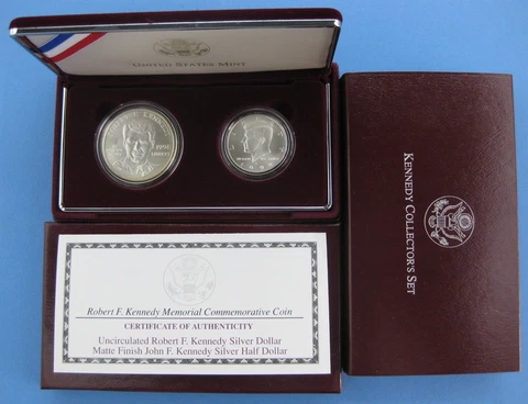 1998-S Kennedy Collectors Commemorative Set with Matte Proof Half - Box & COA Cover