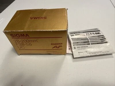 Sigma  28-200mm f/3.8-5.6 AF m mf zoom lens with box and manual  - Image 1 of 4