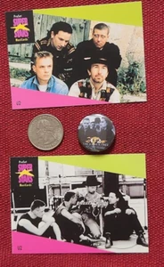 U2 1991 PROSET SUPERSTAR 2 TARJETAS Y UN ALFILER DE PORTADA DE ÁLBUM DE OCTUBRE LOTE #3 - Imagen 1 de 2