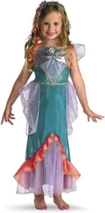 Ariel Little Mermaid Disney Princess Fancy Dress Halloween Deluxe Child Costume - Picture 1 of 6