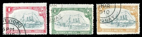 Uruguay - 1908 Cruiser "Montevideo" Set of 3 Forgeries - Sc#174-176 Cover