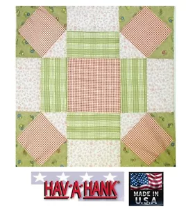 CRAFT PATCHWORK Plaid Red FLORAL Flower Quilt Head Bandana Bandanna Scarf Napkin - Picture 1 of 2
