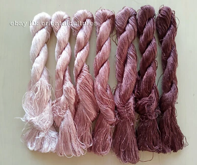 7bundles 100%natural mulberry silk,hand-dyed su embroidery silk floss/threads - Image 1 of 4