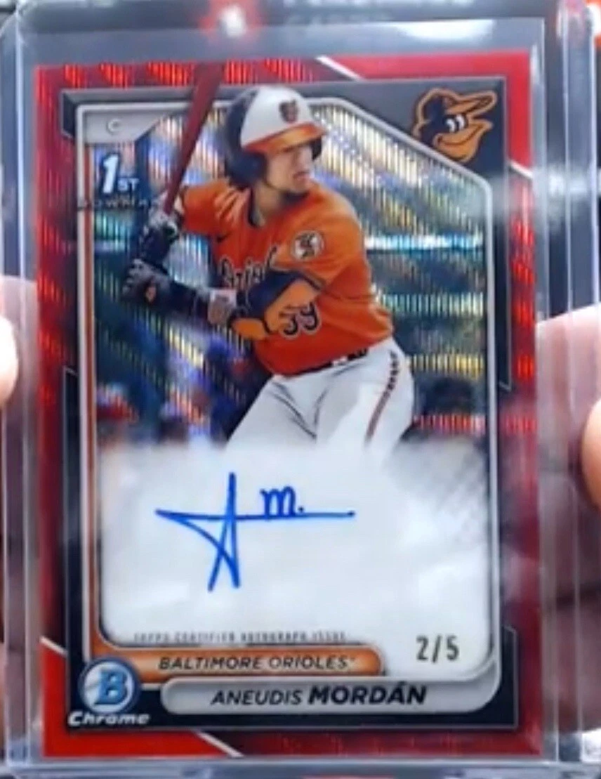 2024 Bowman Chrome 1st Bowman Aneudis Mordan Red Wave Auto SP #2/5