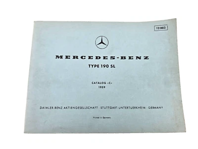Catálogo de piezas vintage Mercedes Benz tipo 190SL manual C 1959 Foto 1 de 4