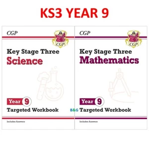 KS3 Year 9 Maths and Science Targeted Workbooks with Answer Ages 13-14 CGP - Picture 1 of 12