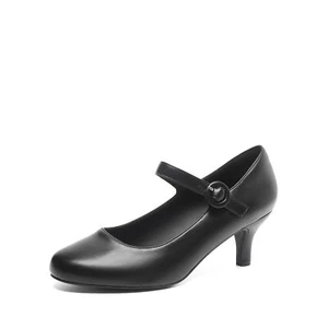 Women Low Kitten Heel Round Toe Ankle Strap Mary Jane Pump Shoes Dress Pumps - Picture 1 of 27