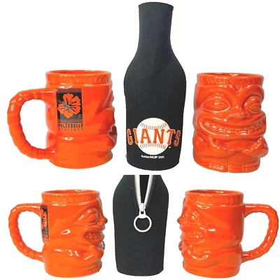 SF Giants 2 Tiki Mug + Beer Bottle Cozy Lot SGA Polynesian Heritage Night 2012 - Image 1 of 4