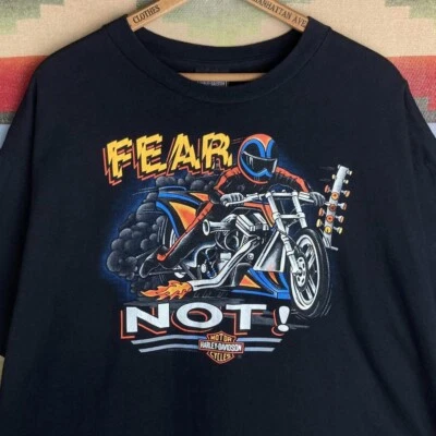 1993 Harley Davidson Motorcycle Fear Not Memphis Black T-shirt Size 3XL USA - Image 1 of 4