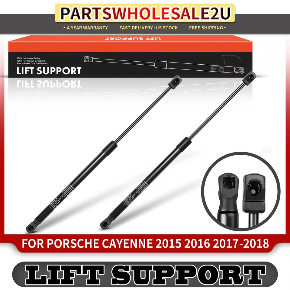 Amortiguadores de soporte de elevación del capó delantero 2 piezas para Porsche Cayenne 2015 2016-2018 Foto 1 de 4