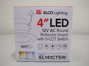 ELCO LIGHTING 4" LED 12V AC ROUND REFLECTOR INSERT W/ 5-CCT SWITCH # EL141CT5W - Picture 1 of 2