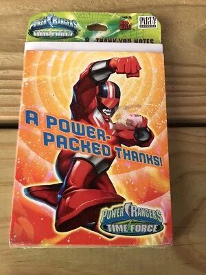 POWER RANGERS Time Force Birthday Thank You Note Cards Saban Party Express 2001 - Image 1 of 4