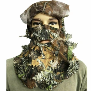 3D Real Tree Camouflage Ghillie hood with veil hunting, shooting, paintball - Picture 1 of 3