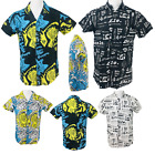 Men's Cotton Shirt Print Top Stag Beach Aloha Party Summer Holiday Fancy T-Shirt