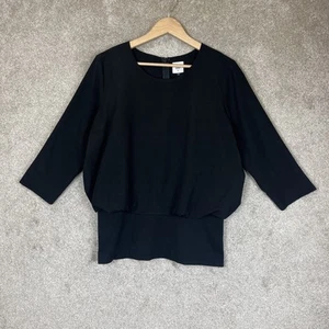 Cabi Blouse Womens Medium Black 3/4 Sleeveless Back Zip Polyester- 3189* - Picture 1 of 11