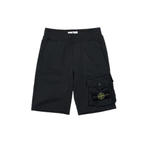 (Kids) Stone Island 60340 Cotton Canvas Cargo Shorts Dark Grey - 23SS - Picture 1 of 4