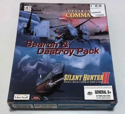 Search & Destroy Pack PC Game Big Box Destroyer Command Silent Hunter II Ubisoft - Image 1 of 4