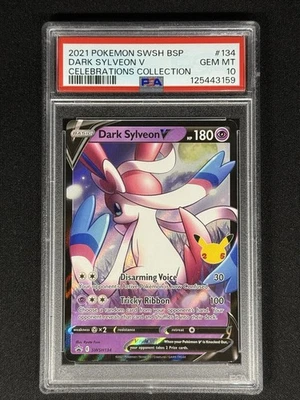 Pokemon Celebrations Black Star 2021 promoción BSP como nuevo Dark Sylveon V #134 PSA 10 Foto 1 de 2