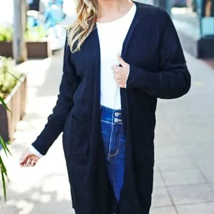 NWT Black Knit Open Cardigan Sizes 1x, 2x, & 3x -These are So Comfortable! - Picture 1 of 4