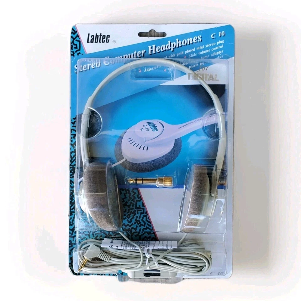 罕见老式 Labtec 耳机 立体声 电脑 数字适配器 音量控制  — 第 1/4 张图片