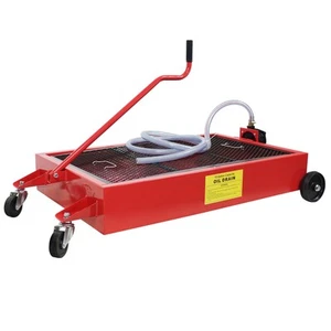 15 Gallon Oil Drain Pan Tank 57L Low Profile Foldable Hand with Pump Hose Caster - Picture 1 of 10