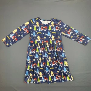 Girls Christmas Dress 7Y | Nativity Scene Twirl Dress | Angel Star Print - Picture 1 of 6