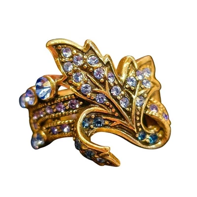 Anillo Heidi Daus Hoja Cristal Tono Oro Foto 1 de 3