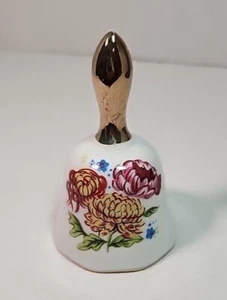 Vintage, Enesco, Porzellan November Chrysantheme optimistische Glocke - Bild 1 von 6