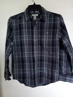 Calvin Klein Boy's Multicolor Check Dress Shirt Size 10-12 (M) - Image 1 of 3