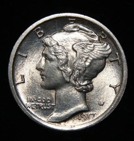 1917 Mercury Dime, Full Split Bands Gem BU++++ Cover