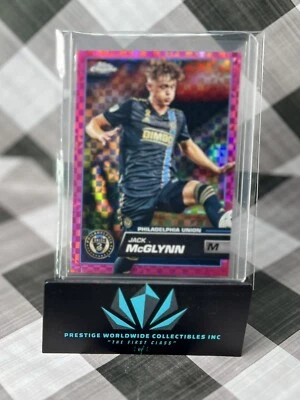 Jack McGlynn 2023 Topps Chrome MLS Pink X-Fractor #1 Philadelphia Union Holo SP - Image 1 of 2