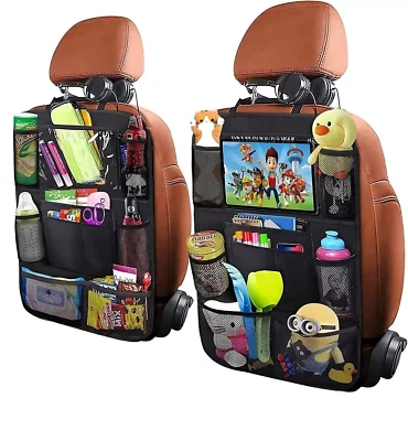 Car Back Seat Organizer Kick Mats, Protector Travel Storage Waterproof USA 2 Pcs - Image 1 of 4