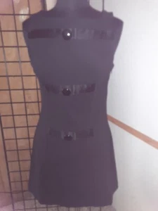 Vintage 80's bebe Women's size S sleeveless square neck Silk trim mini dress - Picture 1 of 7