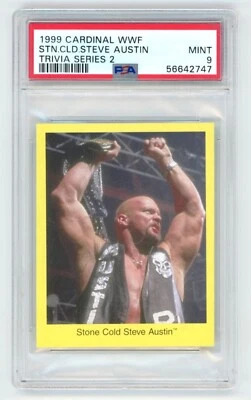 STONE COLD STEVE AUSTIN 1999 Cardinal WWF Wrestling Card Graded PSA 9 MINT - Image 1 of 2