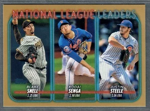 2024 Topps Series 1 NL League Leaders Gold #/2024 Snell Senga Steele SP - Bild 1 von 2