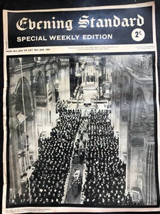 Periódico Evening Standard 1965 edición especial semanal - Funeral de Churchill - Imagen 1 de 12