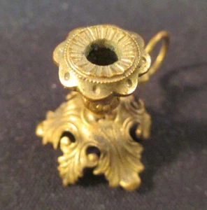 antike deutsche Miniatur Puppenstube Ormolu Deko Fingerkerze - Bild 1 von 5