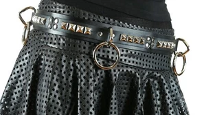 Studded Bondage Belt Real Leather Punk Death Thrash Metal Goth Rave Belt - Picture 1 of 3