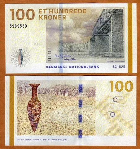 Denmark, 100 Kroner, Serie 2009, dated 2015, P-66, UNC Cover