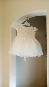 Baby Girl White Christmas Christening Party Birthday Pink Princess Dress - Picture 1 of 9