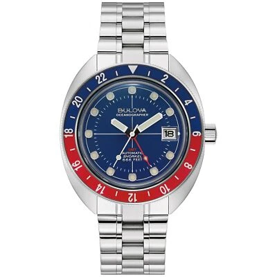 Bulova Men's Oceanographer Snorkel GMT Steel Watch 96B405 - Image 1 of 4