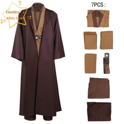 Disfraz Cosplay Obi-Wan "Ben" Kenobi Star Wars Halloween Caballero Jedi Juego de Rol Foto 1 de 4