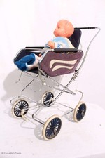Retro! 60er Jahre Puppenwagen m. Puppe / Speichenräder Klappsitz / Beautiful 60s