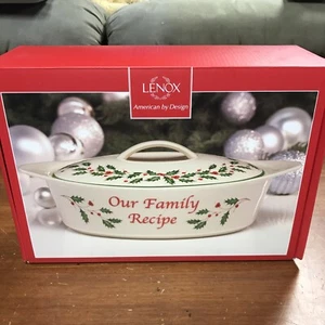 Lenox Holiday Family Recipe Oval Covered Casserole New in Box! - Picture 1 of 8
