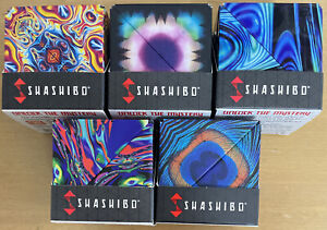 5 Shashibo Shape Shifting Cube Toy Puzzles Moon Spaced Out Wings Chaos Ocean
