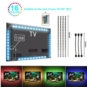 LED Strip Lights USB TV Backlight RGB 5050 Lighting Strips + Remote Control - Picture 1 of 18