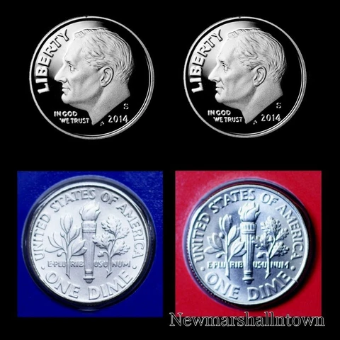 2014 P+D+S+S Roosevelt Dime Silver & Clad Proof Mint Set ~ PD in Mint Wrap Cover