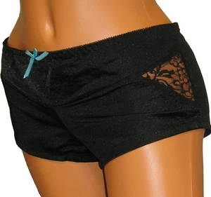Panties Lingerie Black Fuchsia Plus Lace Side Boyshorts 1X Adult Gift - Picture 1 of 6